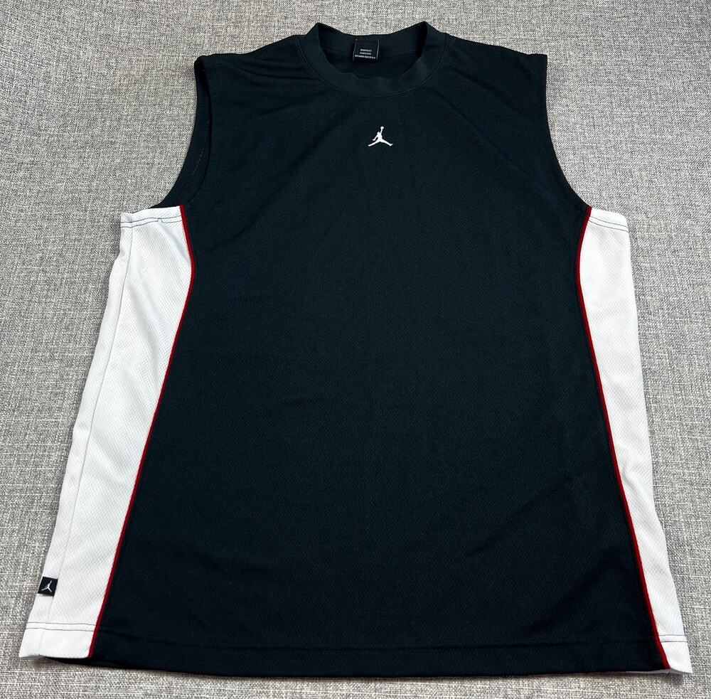 Y2K Jordan Basketball Jersey Mens XL Black White Red Jumpman 233981-011